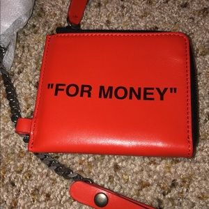 Rare, Off White, Orange Quote Chain Wallet